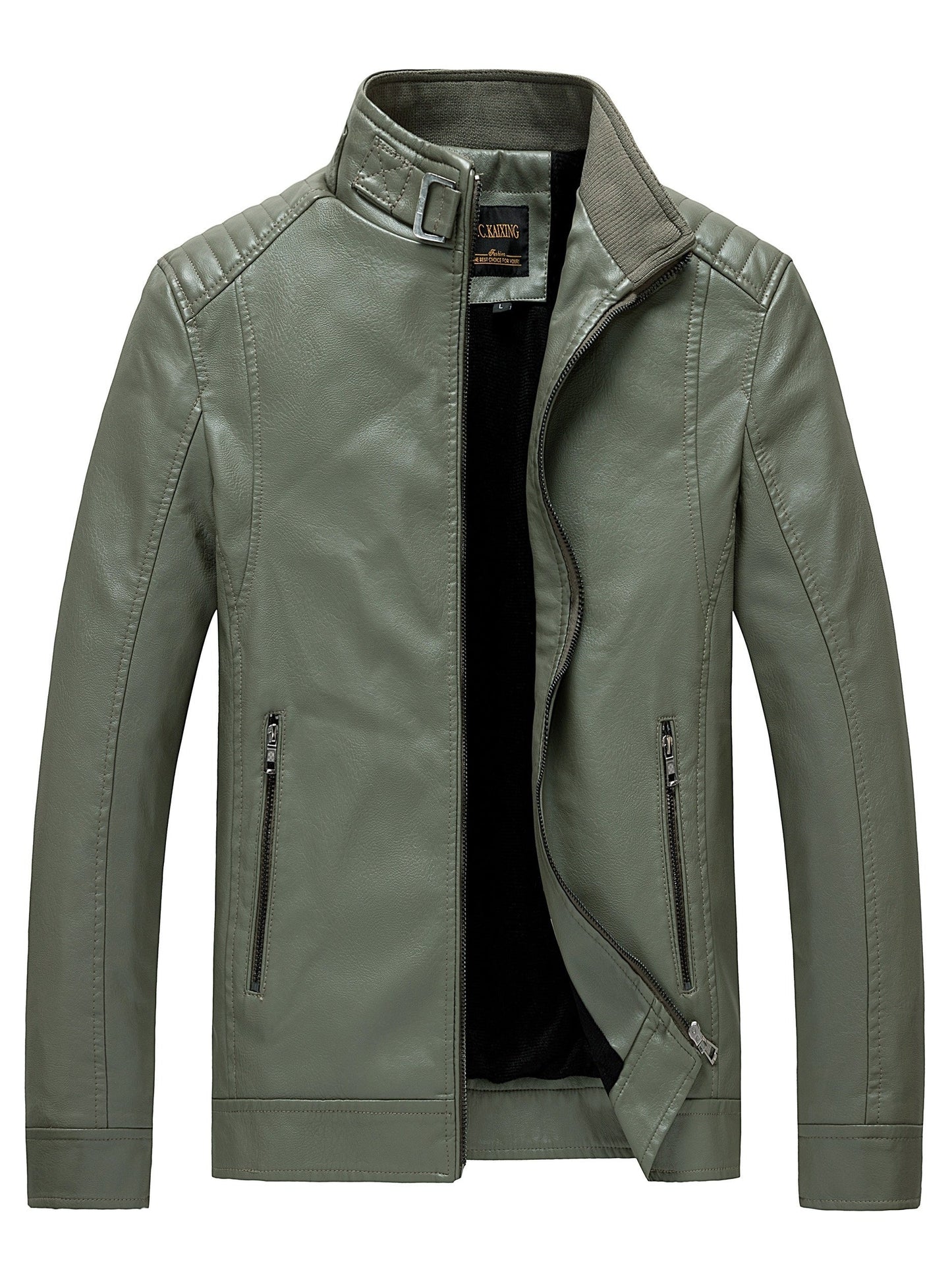 Leren Jas met Ritszakken Elegant Design