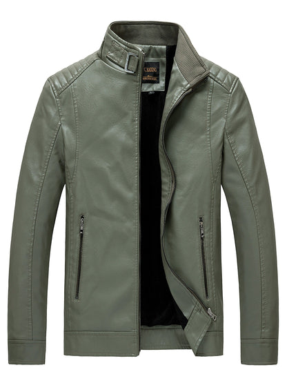 Leren Jas met Ritszakken Elegante Design