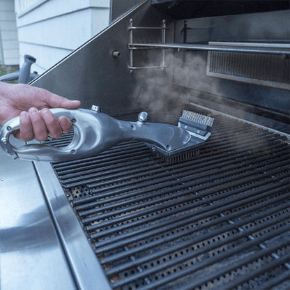 Stoomreinigingsborstel voor BBQ en Grill – Roestvrijstalen Borstelharen met Ergonomische Handgreep