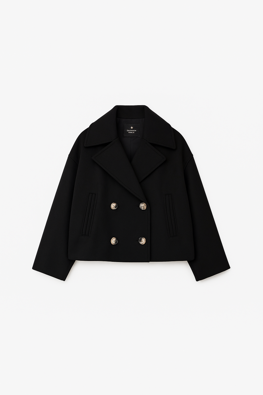 Dames Peacoat Dubbelrij Relaxed Fit Lange Jas