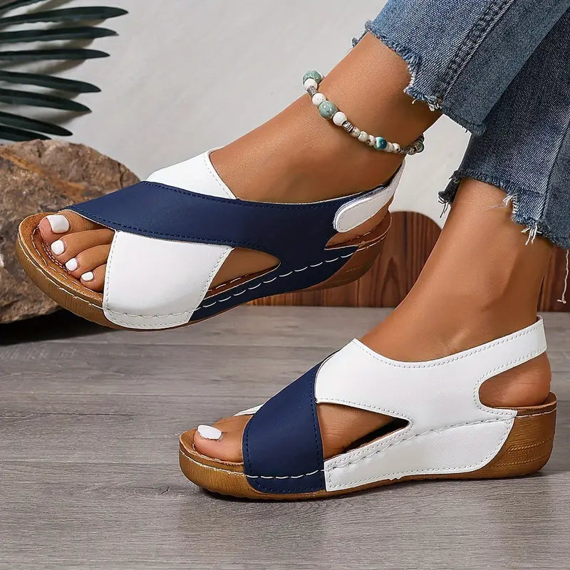 Dames Sandalen Hoge Hak Contrasterend Leer - StudioMarella