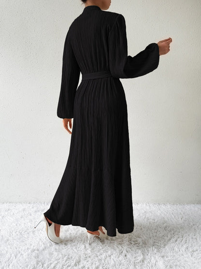 Vrouwenjurk Lange Mouwen met Taille Accent