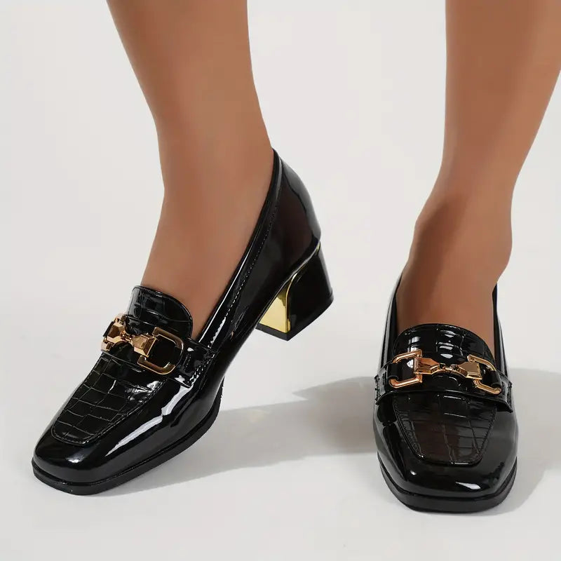 Dames Loafers met Hoge Hak Comfortabele Leer Schoenen - StudioMarella