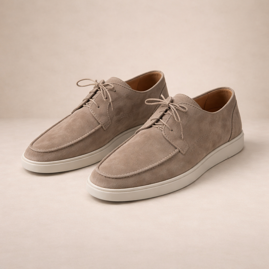 Heren Loafers van Suede Leer met Vetersluiting - StudioMarella