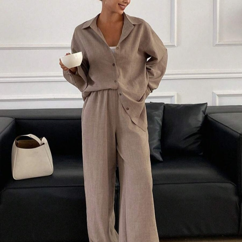 Dames Linnen Set Zomerse Casual Outfit - StudioMarella