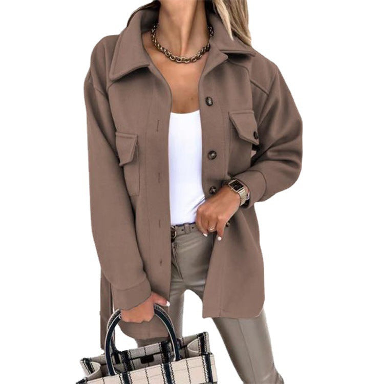 Dames Jas Wolmix Chique Klassieke Stijl