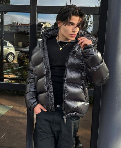 Heren Winterjas Gevoerd Warm Gewatteerd Sherpa Stijl