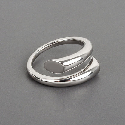Zilveren Open Ring Geometrisch Design voor Dames