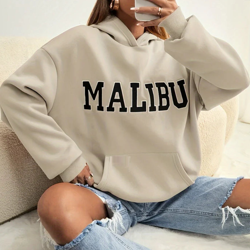 Dames Hoodie Zacht Malibu Print Casual Kleding - StudioMarella