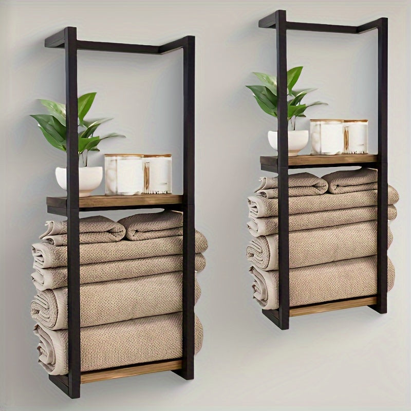 Metalen Handdoekhouder Dubbel Wandmontage 77cm | Ruimtebesparend Badkamerrek