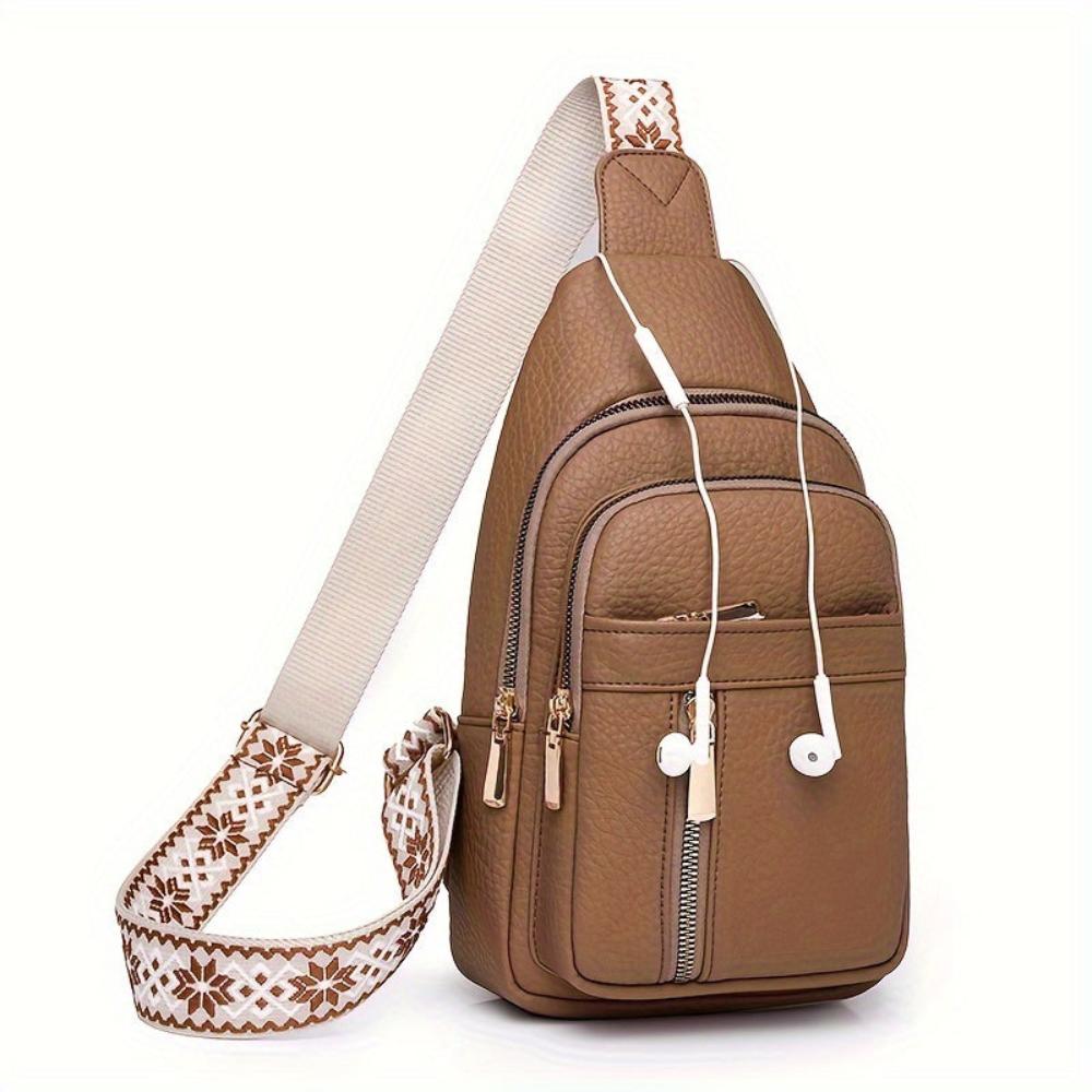 Vintage Crossbody Schoudertas Leer met Vakken voor Vrije Tijd Sport Retro Dagelijks Gebruik Dames Handtas
