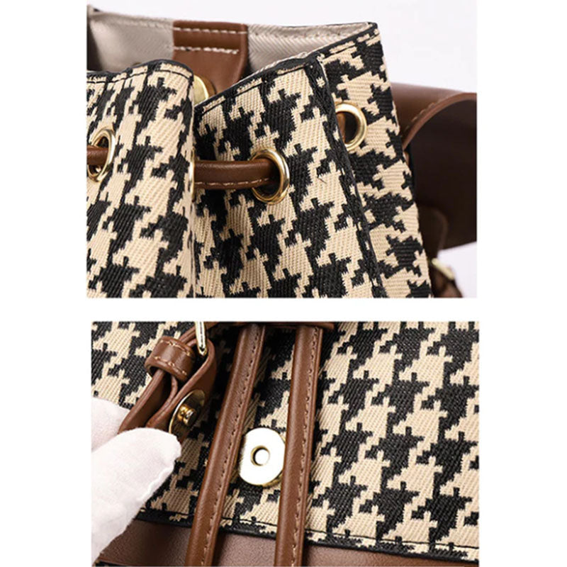 Dames Rugzak Houndstooth Patroon Stijlvol en Veelzijdig