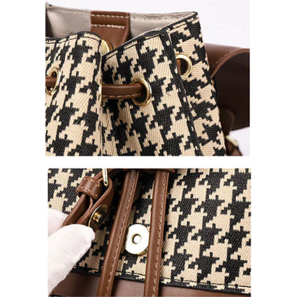 Dames Rugzak Houndstooth Patroon Stijlvol en Veelzijdig
