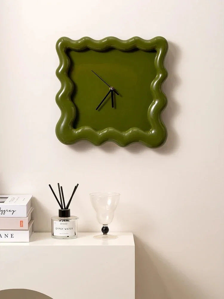 Wandklok Wit Golvend Frame 30cm Minimalistisch ABS Woonkamer Slaapkamer Modern