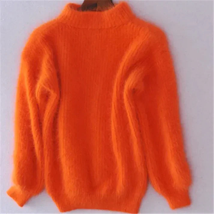 Zachte Angora Trui Gebeitst Vintage Look