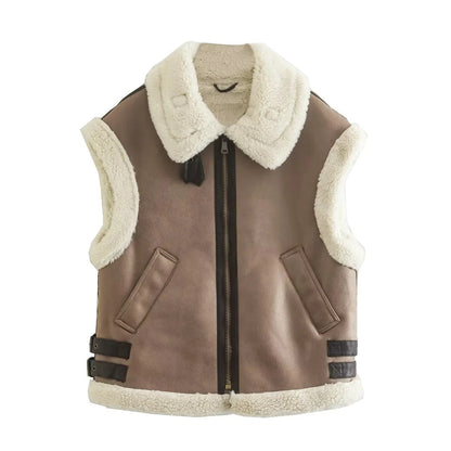 Dames Teddyjas Zacht met Aviator Stijl