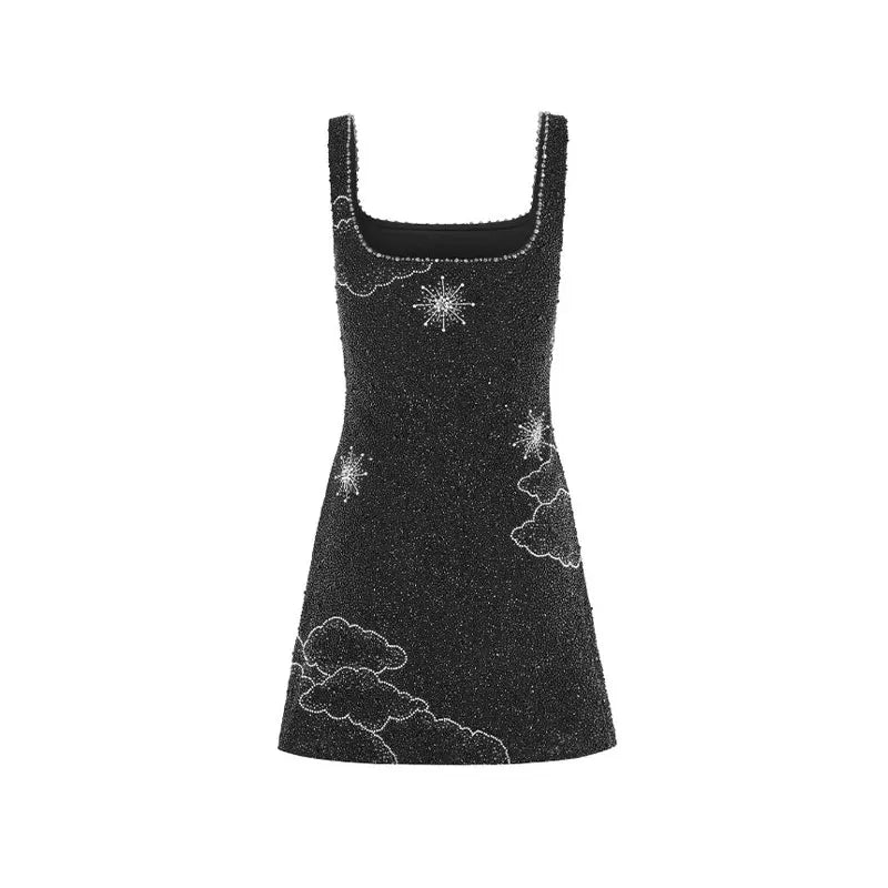 Mouwloze Mini Jurk Glitter Pailletten Avondjurk Feestjurk