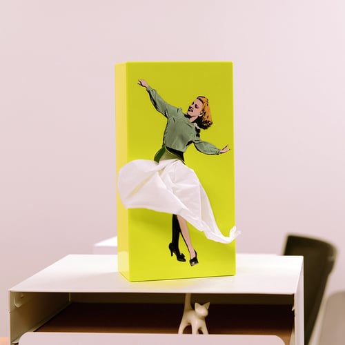 Vintage Tissue-Box met Retro-Patroon – Elegante Zakdoekenhouder voor Badkamer Woonkamer Slaapkamer Kantoor – Decoratief Kunsthars Tissuedispenser