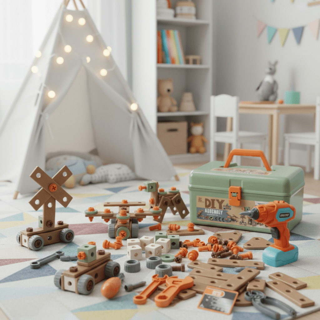 Speelgoed Gereedschapset Kinderen ABS Plastic Bouwset Creatief Motoriek Rollenspel