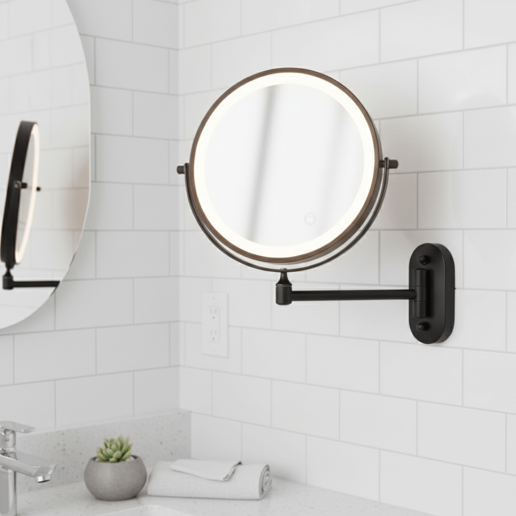 Vergrotende Spiegel LED Oplaadbaar Dimbaar Make-up Badkamer Cosmeticaspiegel Rond 20cm