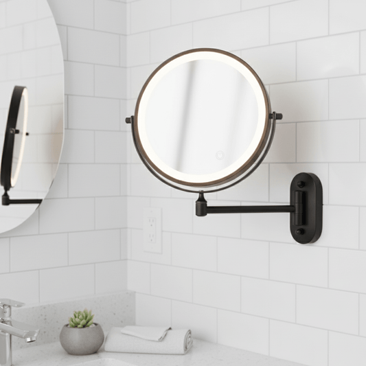 Vergrotende Spiegel LED Oplaadbaar Dimbaar Make-up Badkamer Cosmeticaspiegel Rond 20cm