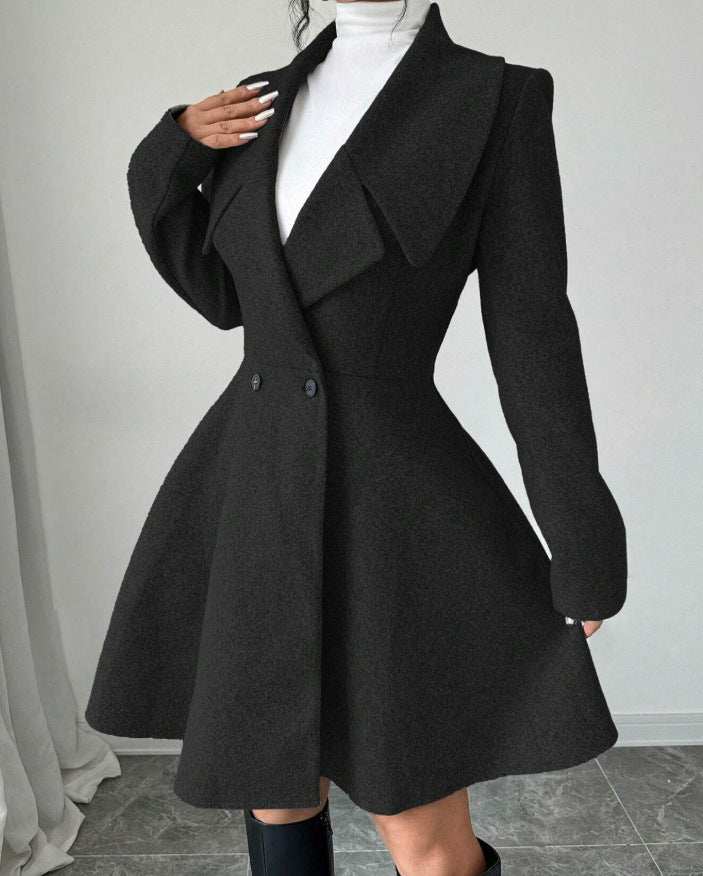 Dames Wollen Jas Getailleerd Elegante Snit
