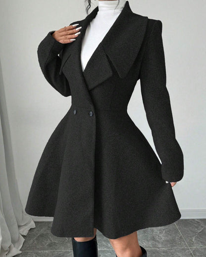 Dames Wollen Jas Getailleerd Elegante Snit