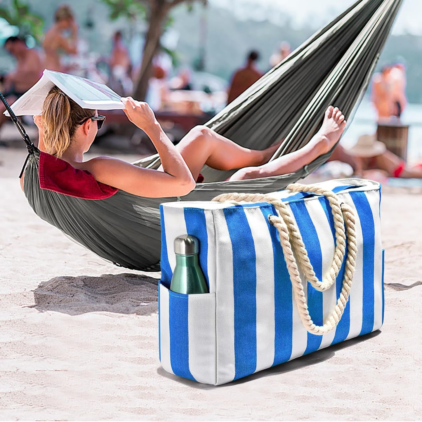 Waterbestendige Strandtas Oversized met Zandwerende Binnenvulling – Perfecte Zomertas voor Strand, Zwembad en Reizen