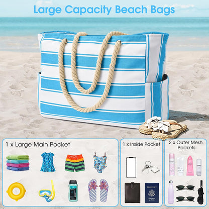 Waterbestendige Strandtas Oversized met Zandwerende Binnenvulling – Perfecte Zomertas voor Strand, Zwembad en Reizen