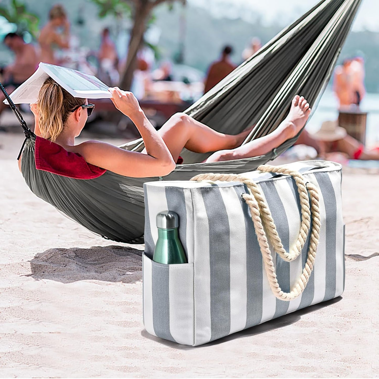 Waterbestendige Strandtas Oversized met Zandwerende Binnenvulling – Perfecte Zomertas voor Strand, Zwembad en Reizen