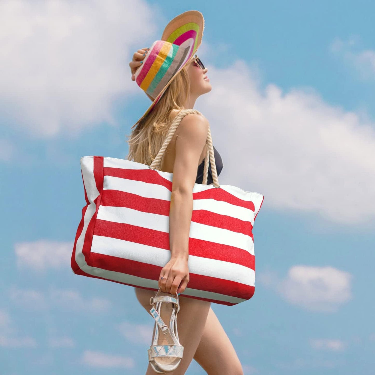 Waterbestendige Strandtas Oversized met Zandwerende Binnenvulling – Perfecte Zomertas voor Strand, Zwembad en Reizen