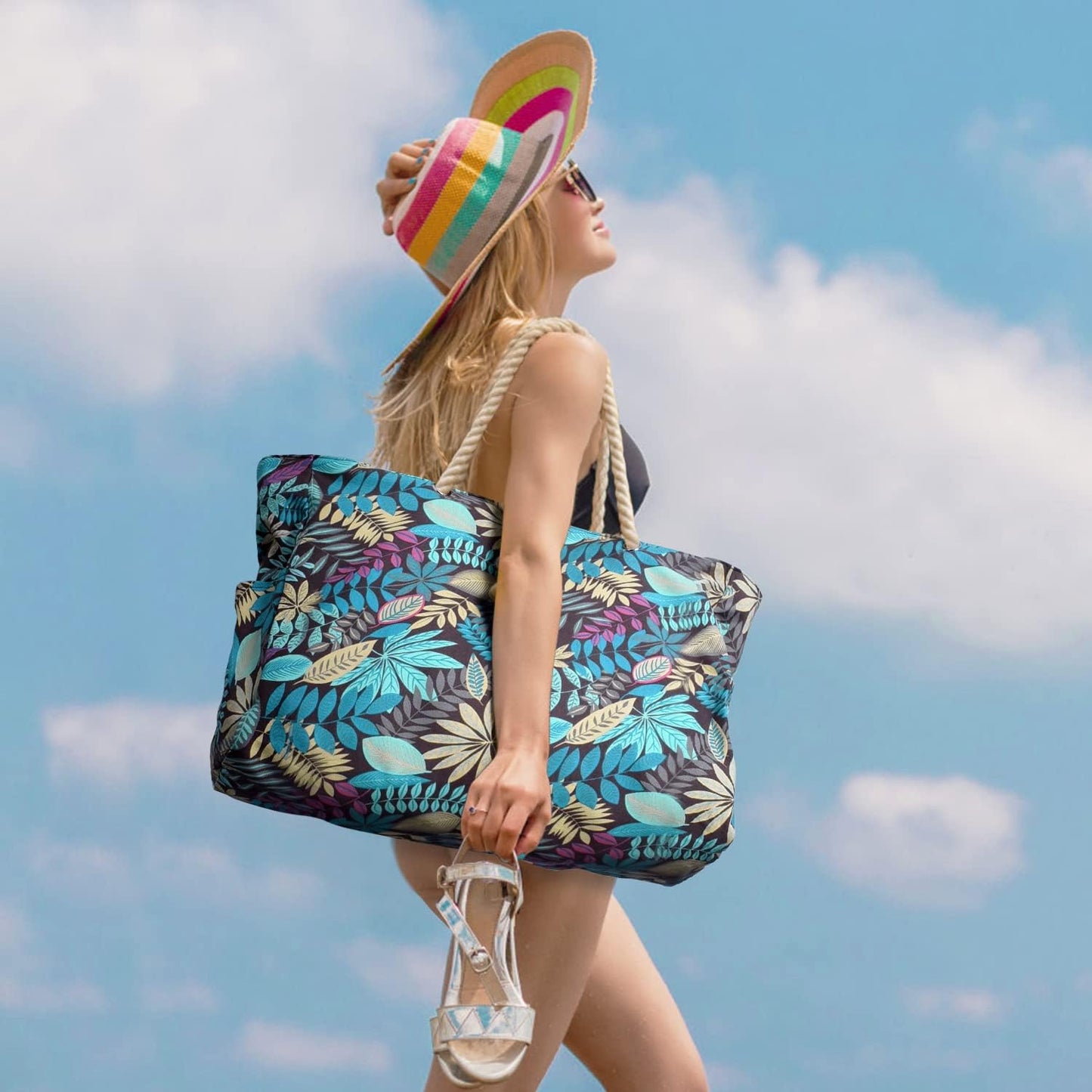 Waterbestendige Strandtas Oversized met Zandwerende Binnenvulling – Perfecte Zomertas voor Strand, Zwembad en Reizen