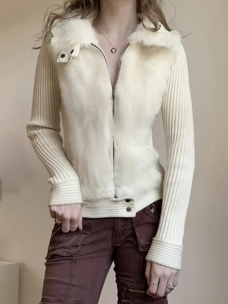Vest met Bontkraag voor Dames Getailleerd Model - StudioMarella
