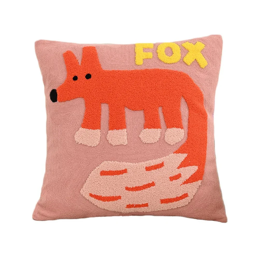 Kussenhoes Dieren Borduurwerk Scandinavisch 45x45 Polyester Katoen