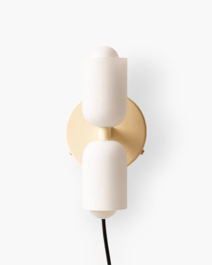 Sansoti | Wandlamp met Dubbele Glazen Kappen voor Slaapkamer en Woonkamer – E27 Wandverlichting