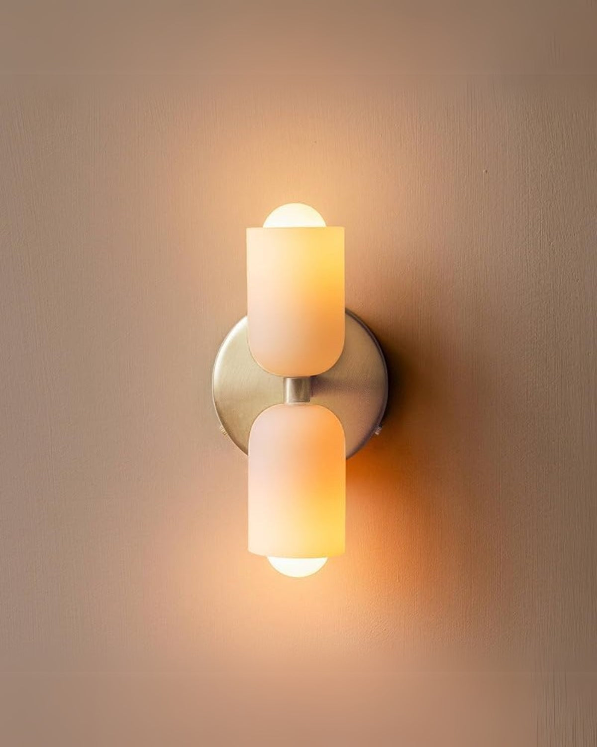 Sansoti | Wandlamp met Dubbele Glazen Kappen voor Slaapkamer en Woonkamer – E27 Wandverlichting