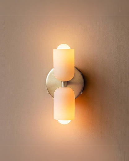 Sansoti | Wandlamp met Dubbele Glazen Kappen voor Slaapkamer en Woonkamer – E27 Wandverlichting
