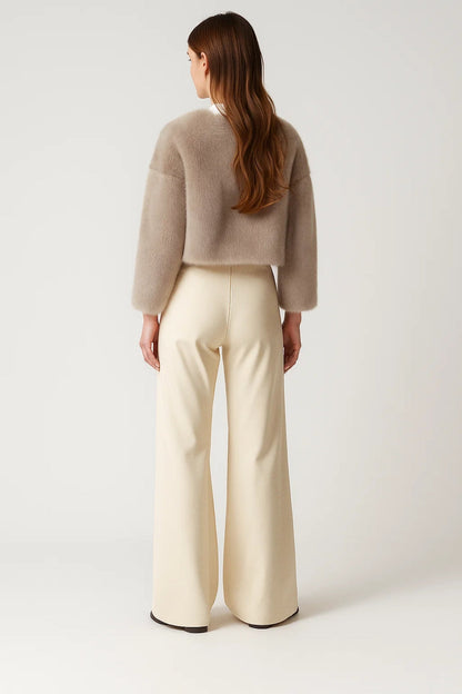 Dames Jas Kort Fluffy Model Elegant Stijl