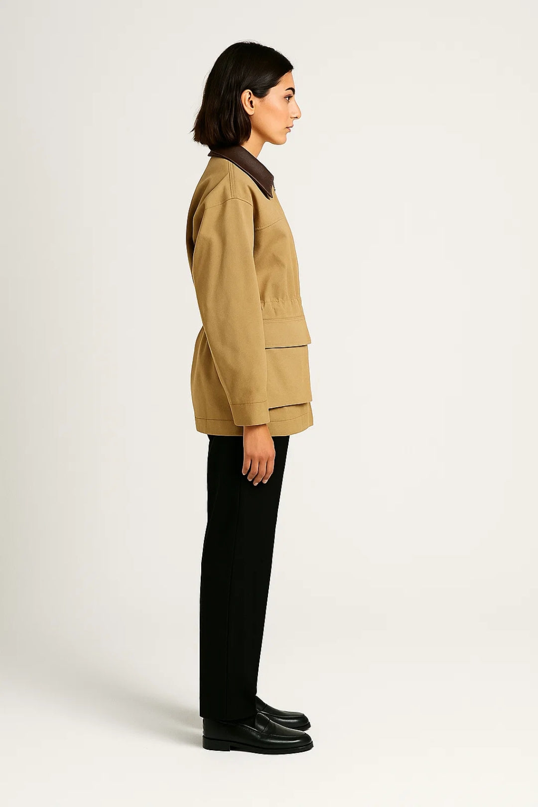 Dames Tussenjas Getailleerd met Grote Zakken Casual Stijl