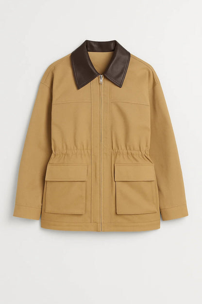 Dames Tussenjas Getailleerd met Grote Zakken Casual Stijl