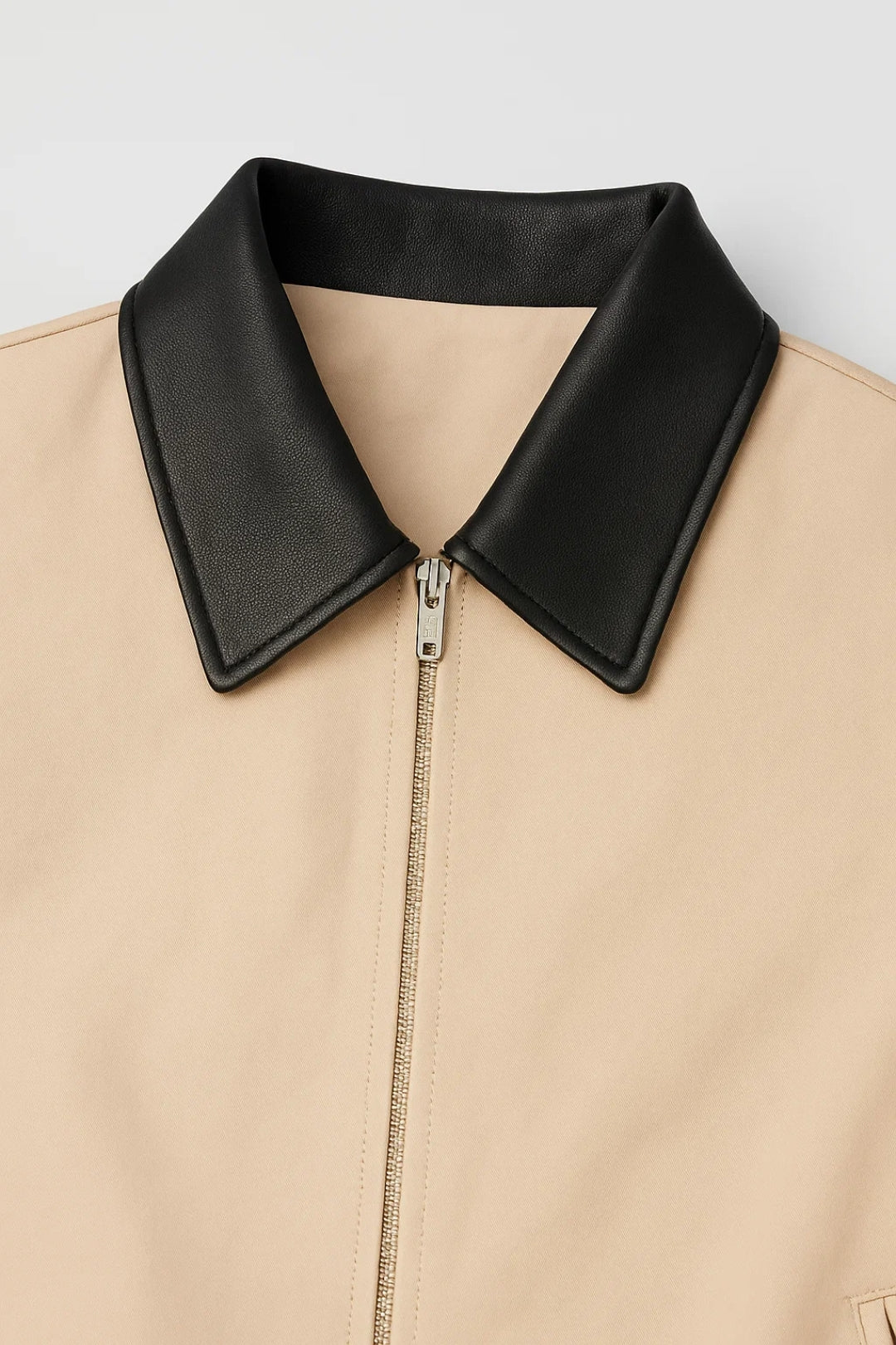 Dames Bikerjas Oversized Contrasterende Kraag Casual Stijl
