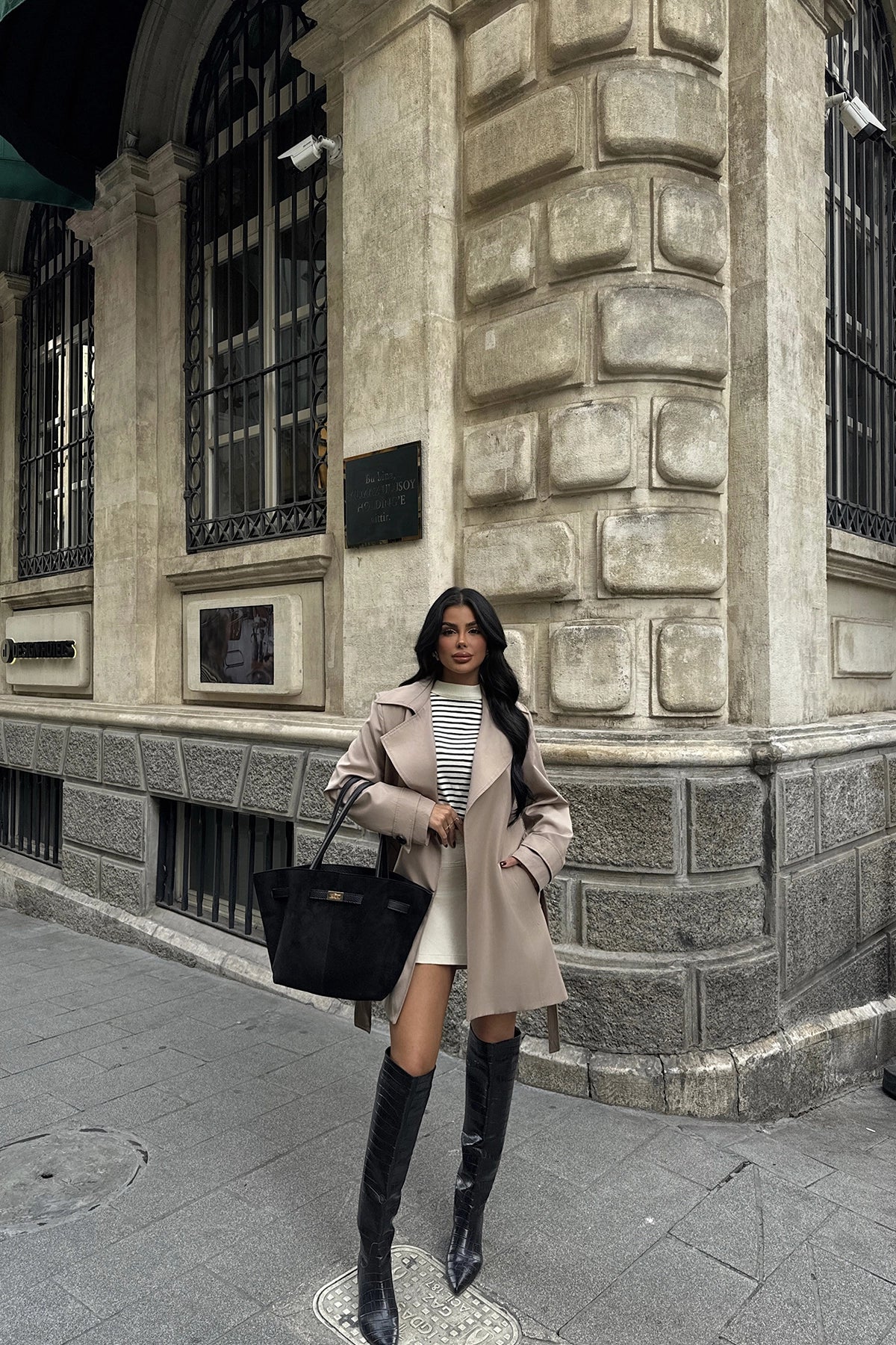 Dames Trenchcoat Warme Wolmix Coat Stijlvol - StudioMarella