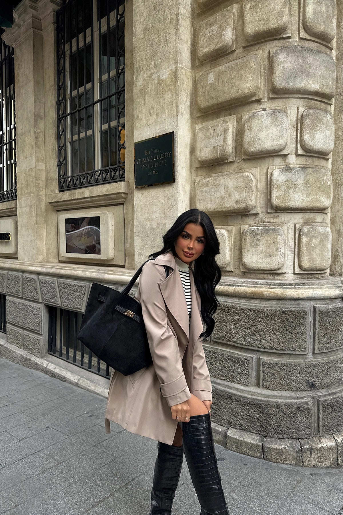 Dames Trenchcoat Warme Wolmix Coat Stijlvol