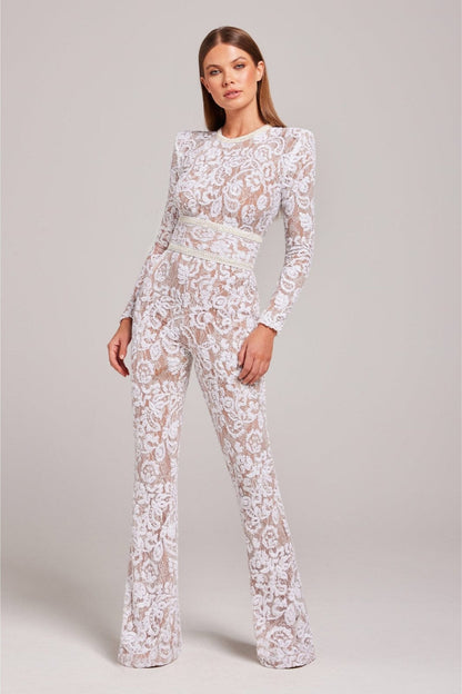 Luxe Jumpsuit Lange Mouw Glamour Pailletten voor Avond出