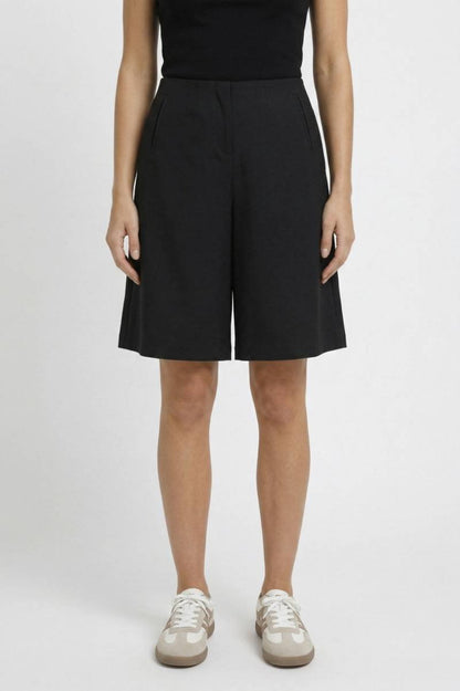 Bermuda Shorts Dames - Getailleerd met Hoge Taille | Chique — Zwart