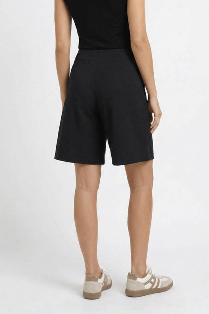 Bermuda Shorts Dames - Getailleerd met Hoge Taille | Chique — Zwart