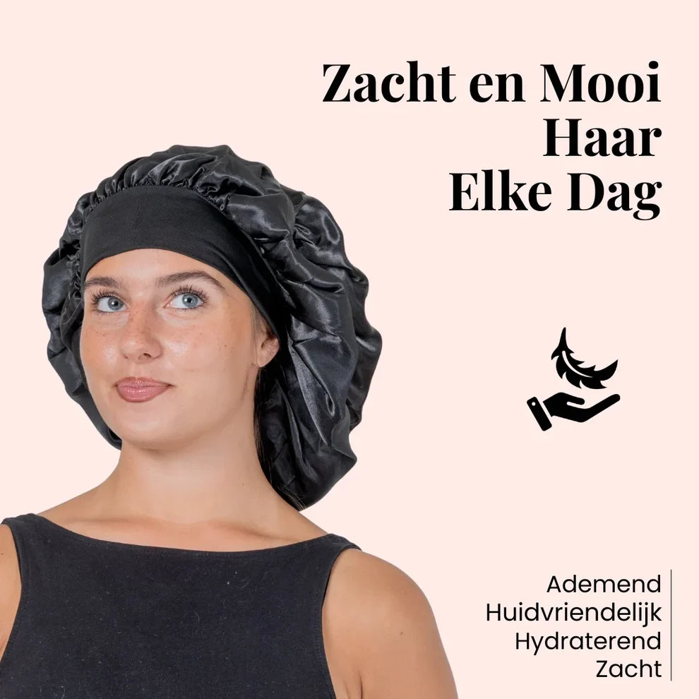 Sansoti | Zijden Slaapmuts van Satijn – Beschermt Haar Tegen Breuk & Pluis (One Size)
