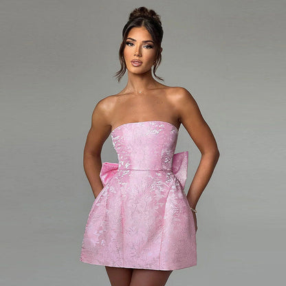 Strapless Mini-Jurk Zomerjurk Kort en Chic