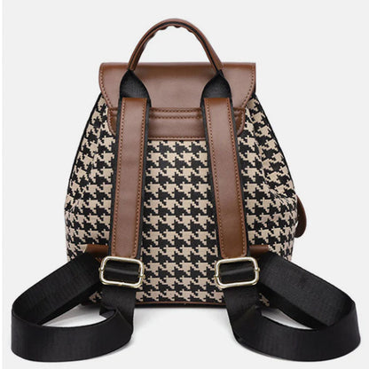 Dames Rugzak Houndstooth Patroon Stijlvol en Veelzijdig