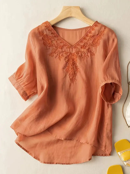 Zomerblouse Vrouw Zonnestraal Licht Katoen